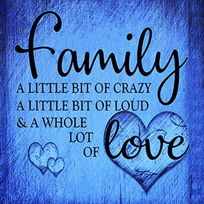 Famille et Amour Bleu Broderie Diamant