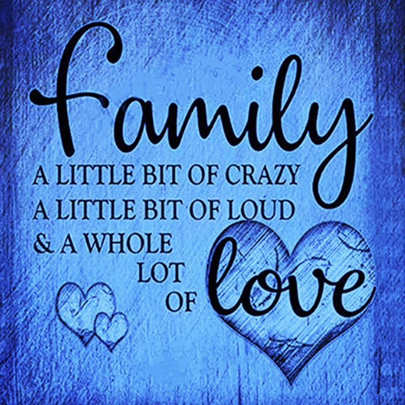 Famille et Amour Bleu Broderie Diamant