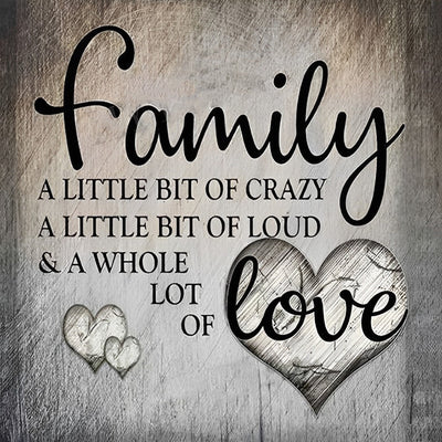 Famille et Amour Gris Broderie Diamant