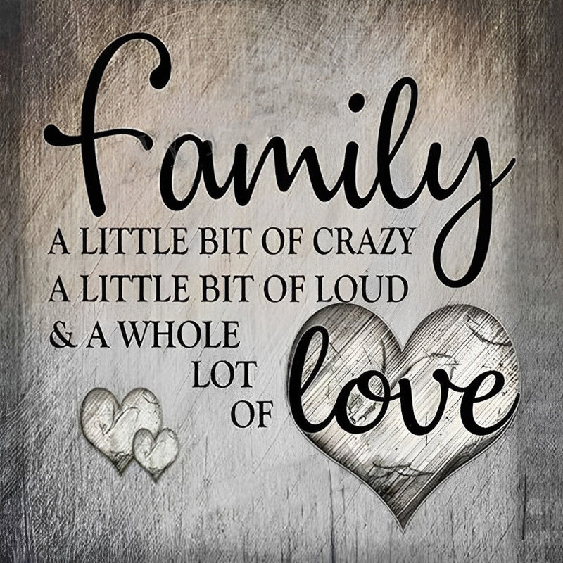 Famille et Amour Gris Broderie Diamant