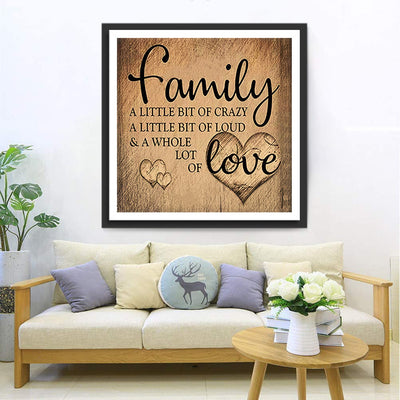 Famille et Amour Marron Broderie Diamant