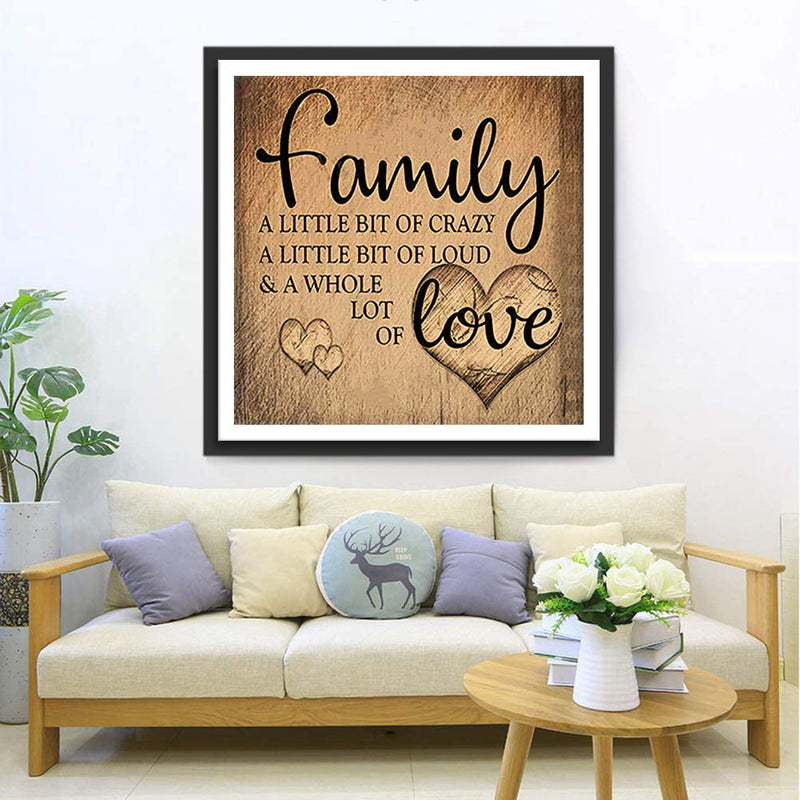 Famille et Amour Marron Broderie Diamant