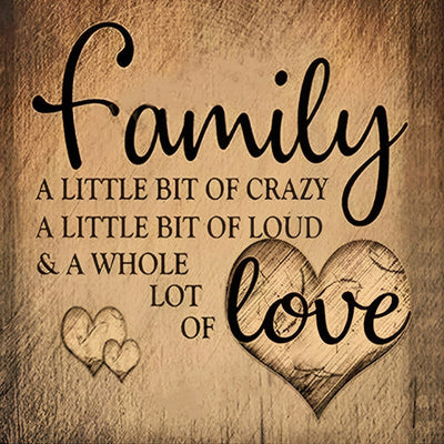 Famille et Amour Marron Broderie Diamant