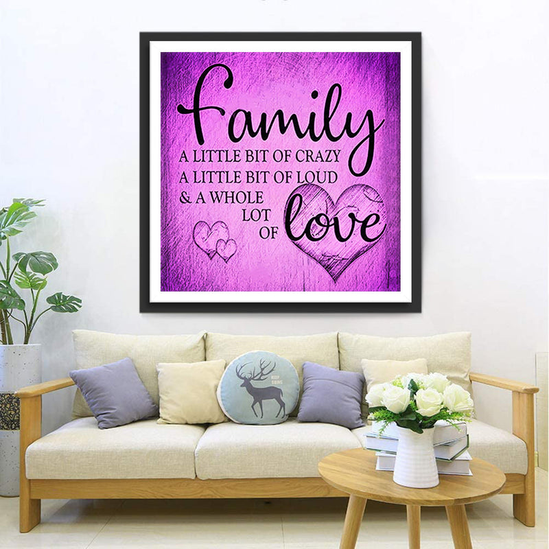 Famille et Amour Violet Broderie Diamant