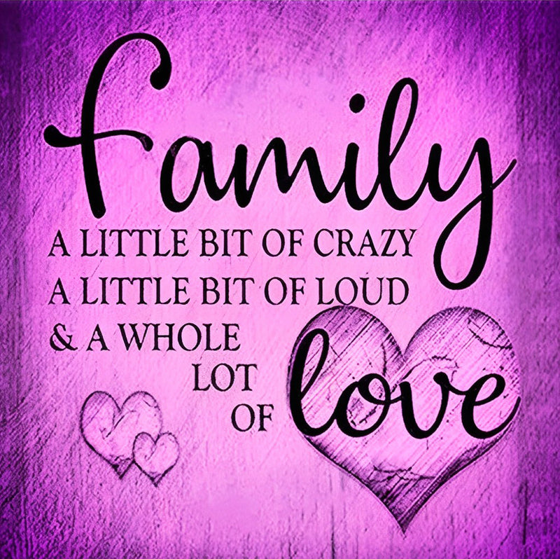 Famille et Amour Violet Broderie Diamant