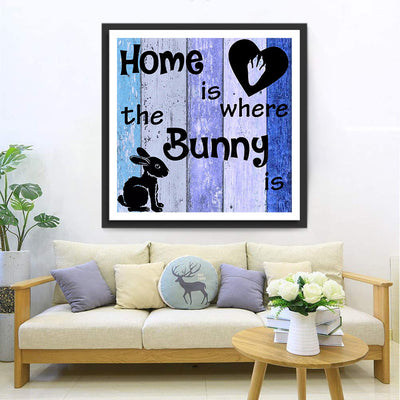 Famille et Lapin Broderie Diamant