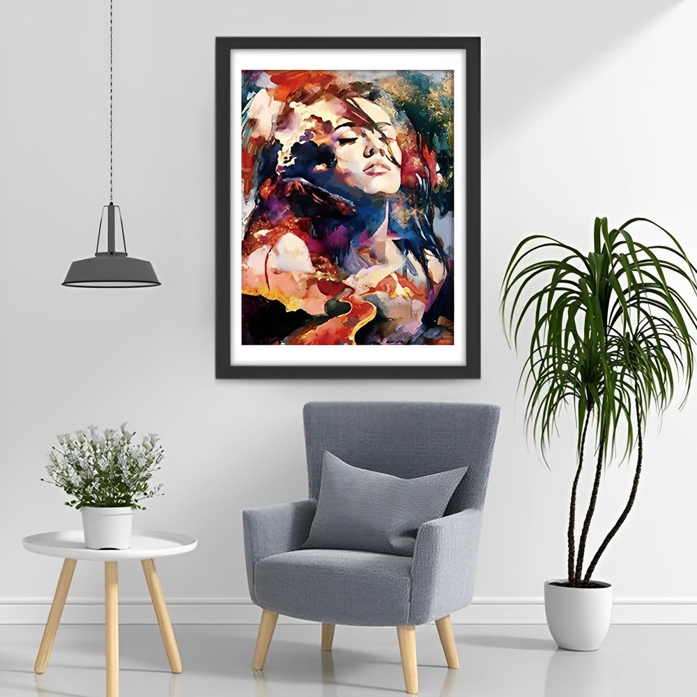 Femme Aquarelle Broderie Diamant