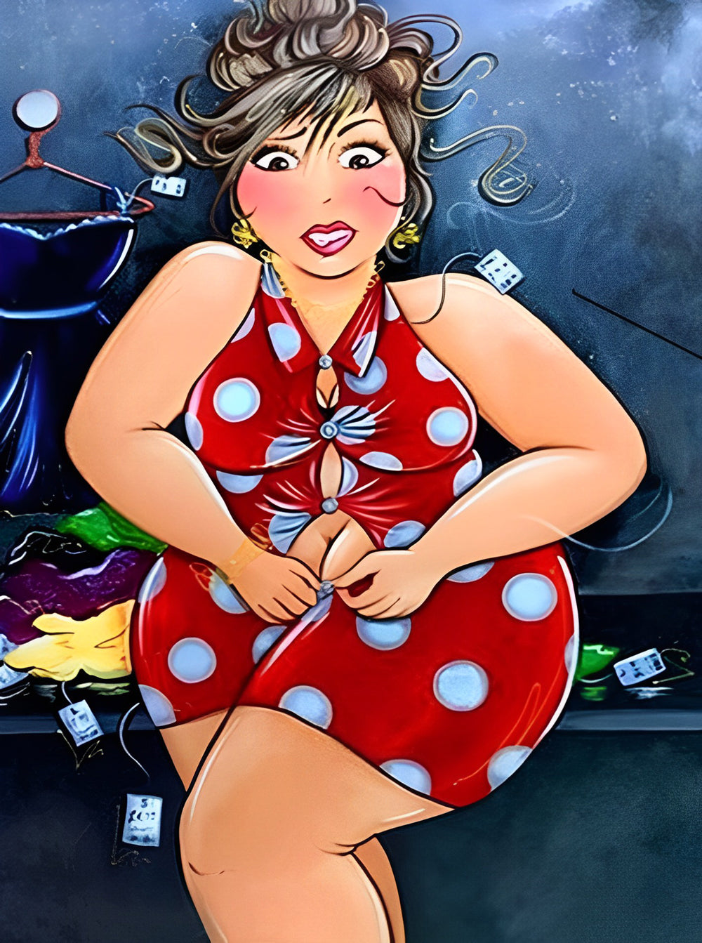 Femme en Robe Rouge Moulante Broderie Diamant