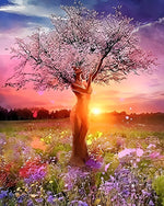 Femme et Arbre Plante Broderie Diamant