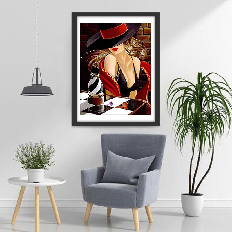 Femme Séduisante Broderie Diamant