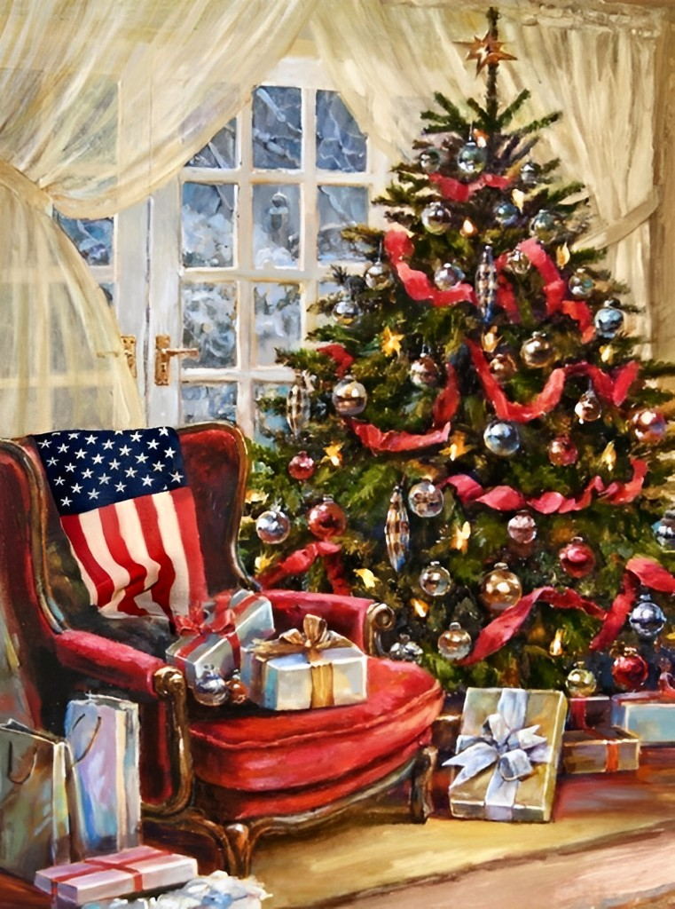 Fête de Noël aux Etats-Unis Broderie Diamant
