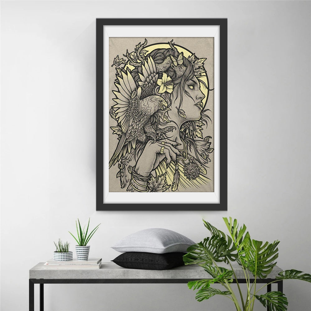 Fille en Croquis Broderie Diamant