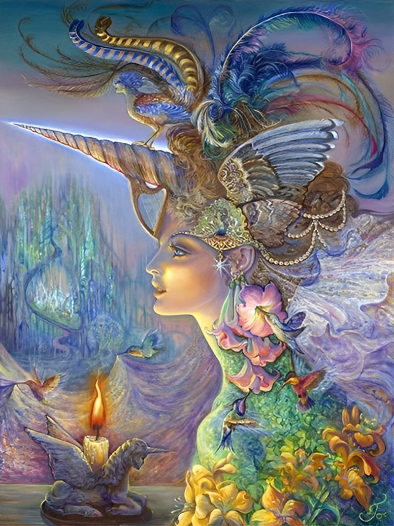 Fille Licorne Broderie Diamant