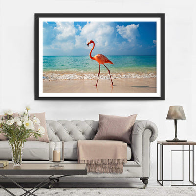 Flamant Promenant Broderie Diamant