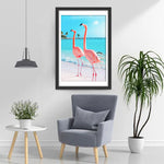 Flamants avec un Col Droit Broderie Diamant