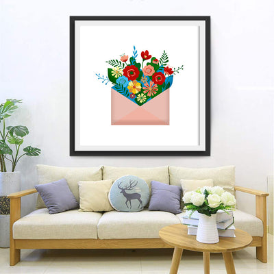 Fleurs dans l'Enveloppe Cartoon Broderie Diamant