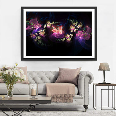 Fleurs en Forme de Papillons Broderie Diamant