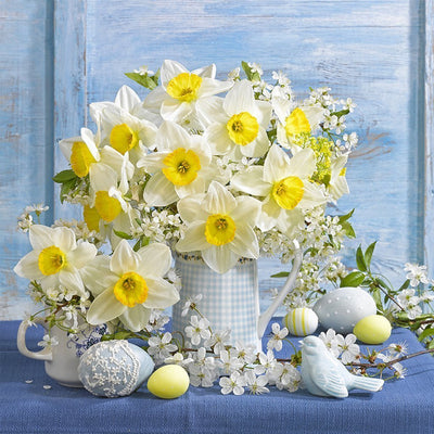 Fleurs Jaunes et Blanches Broderie Diamant