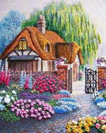 Fleurs Jolies et Jardin Paysage Broderie Diamant