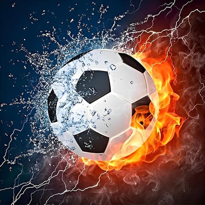 Football de l'Eau et de Flamme Broderie Diamant