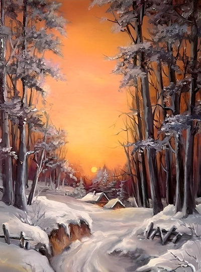 Forêt au Crépuscule Broderie Diamant