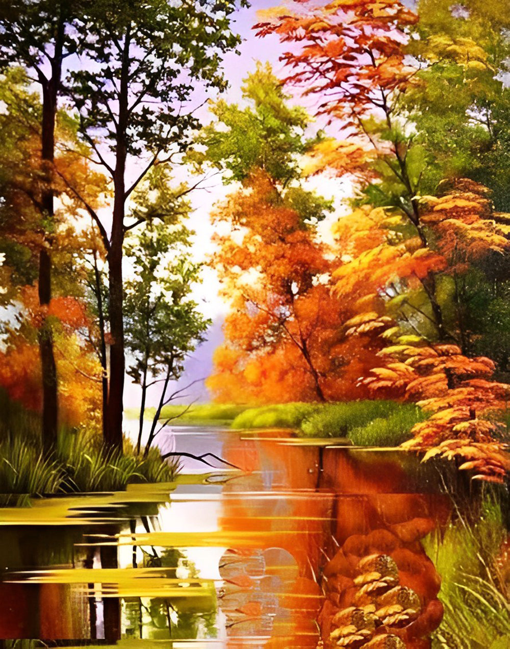 Forêt d'Erable et Rivière Broderie Diamant