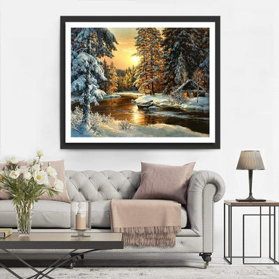 Forêt d'Hiver Broderie Diamant
