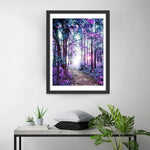 Forêt de Fleurs Violettes Broderie Diamant