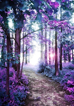 Forêt de Fleurs Violettes Broderie Diamant