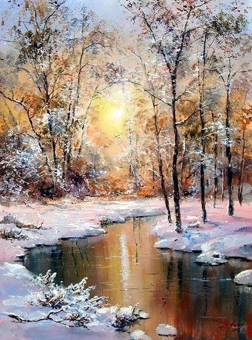 Forêt de Neige Broderie Diamant