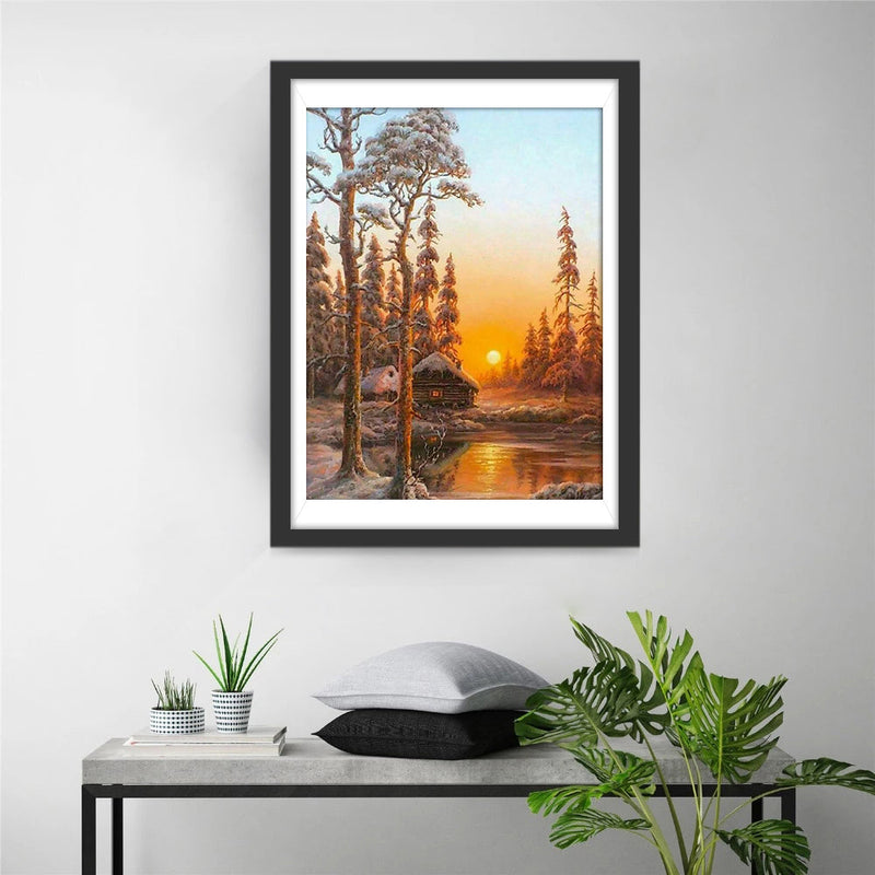 Forêt de Pins au Petit Matin Broderie Diamant