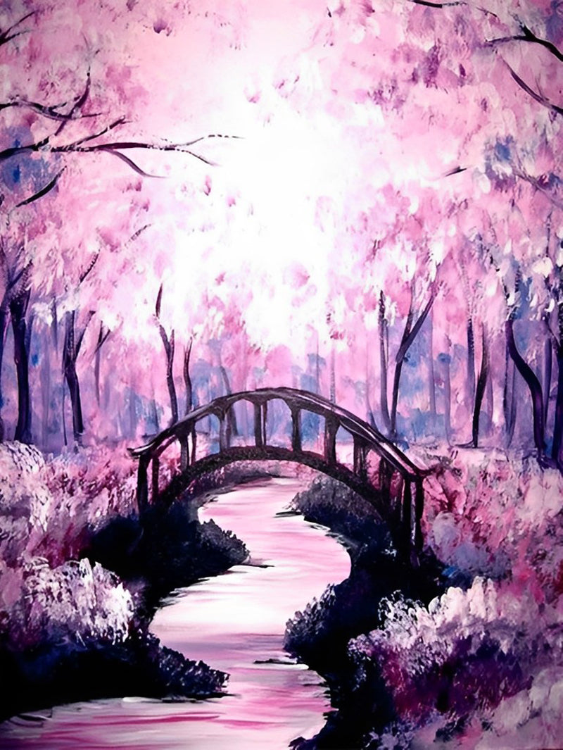 Forêt des Arbres de Pêcher Broderie Diamant