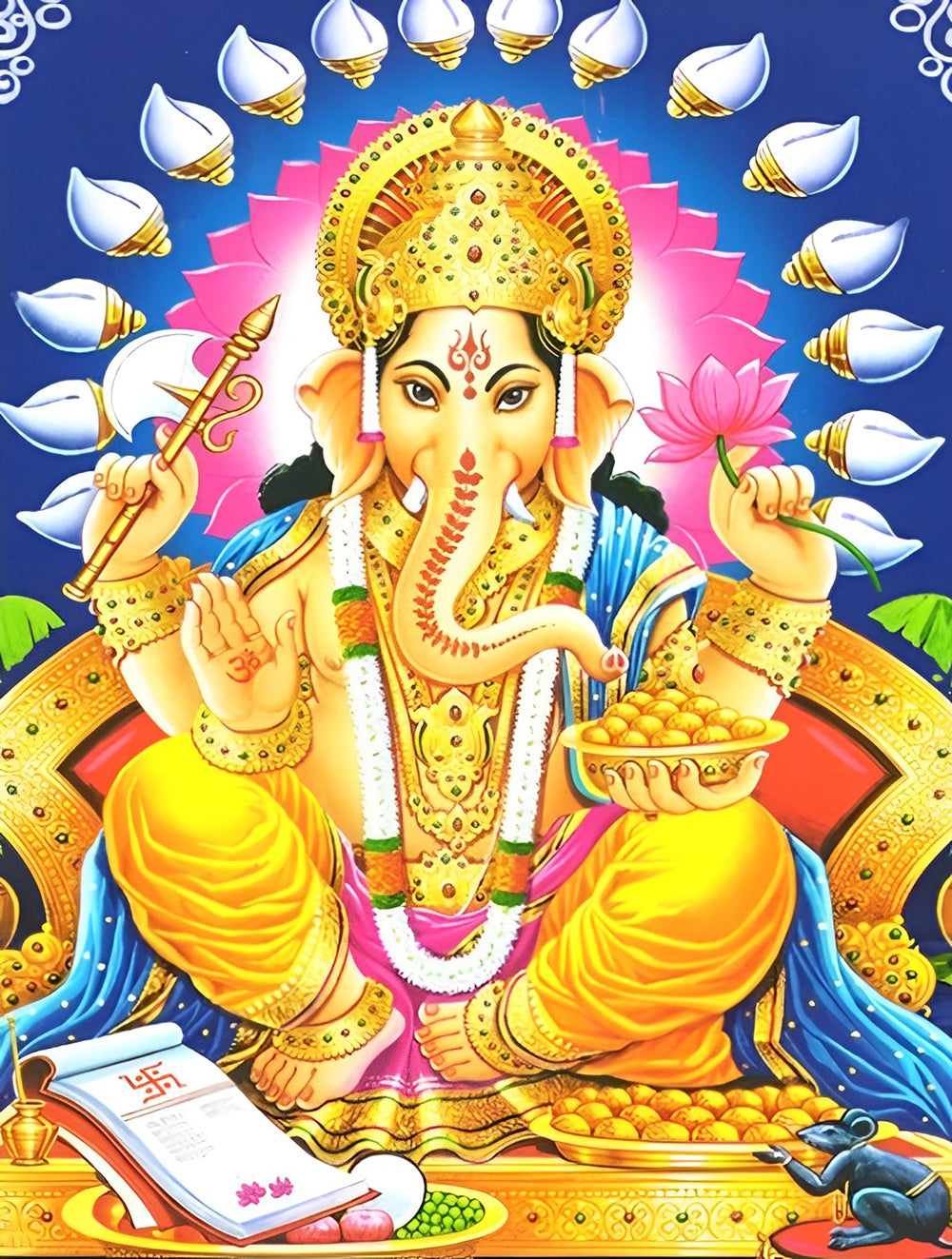 Ganesh Doré Broderie Diamant