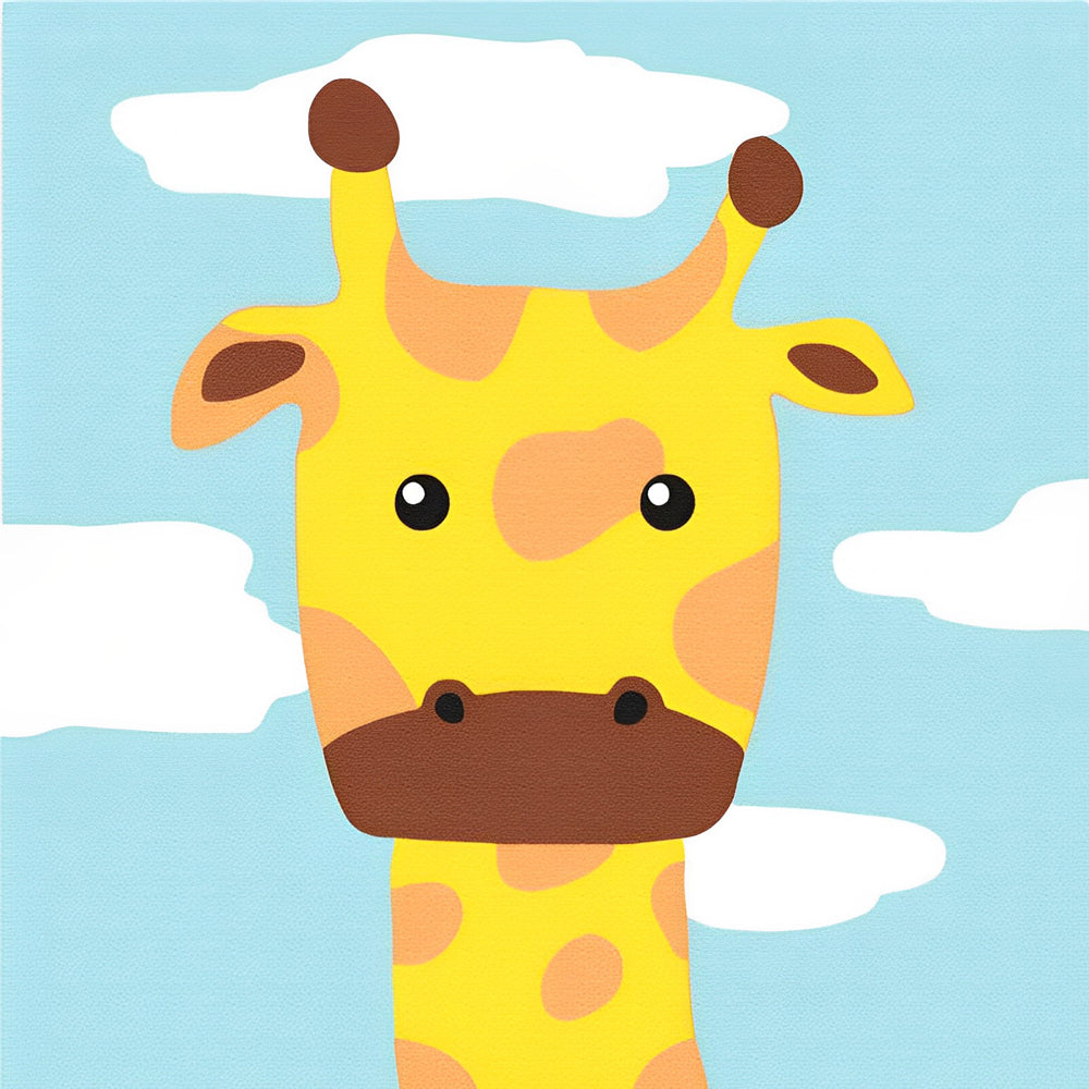 Girafe Cartoon Broderie Diamant