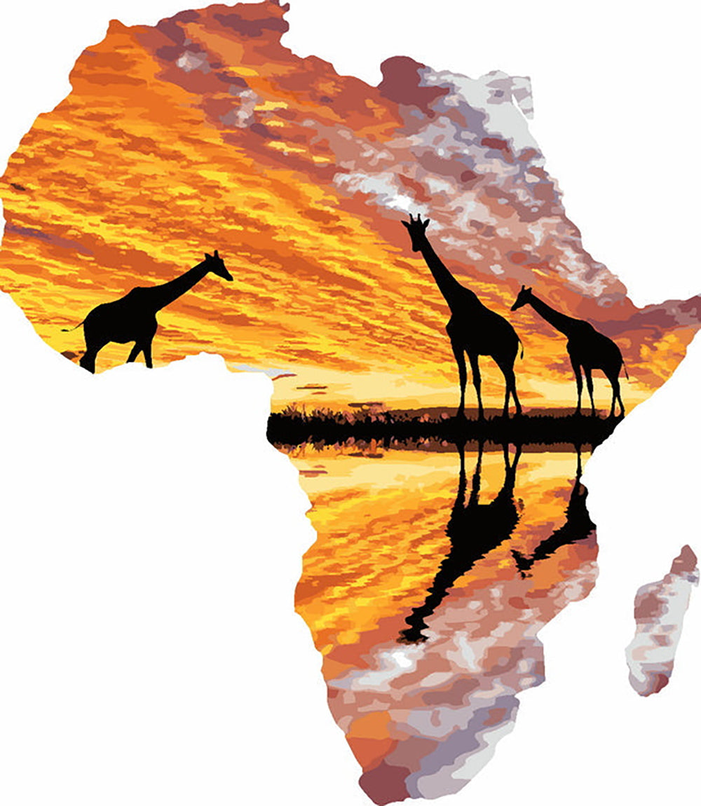 Girafe et Afrique Broderie Diamant