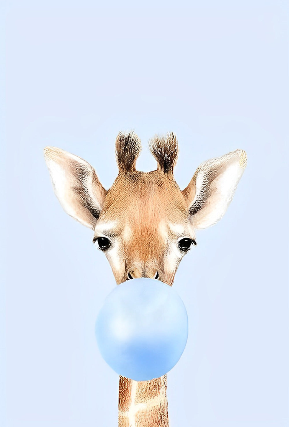 Girafe et Ballon Bleu Broderie Diamant