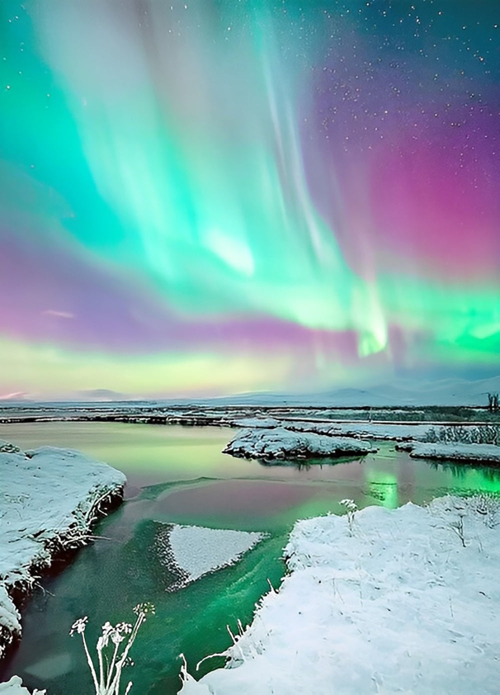 Glacier et Ciel Etoilé Broderie Diamant