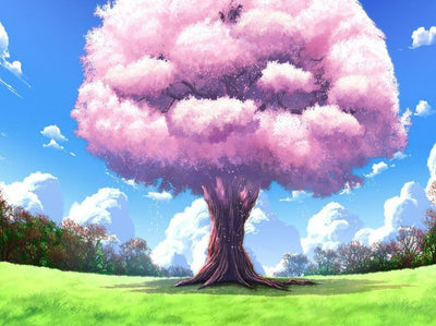 Grand Arbre Rose Broderie Diamant