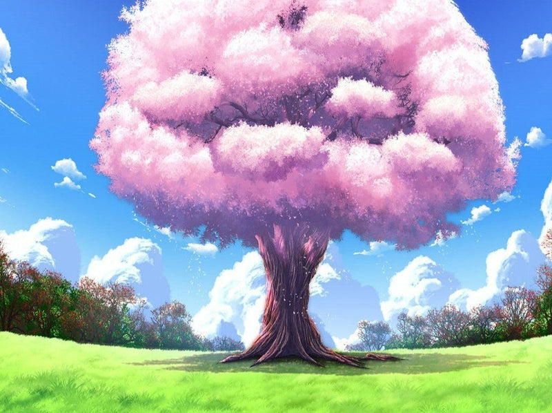 Grand Arbre Rose Broderie Diamant