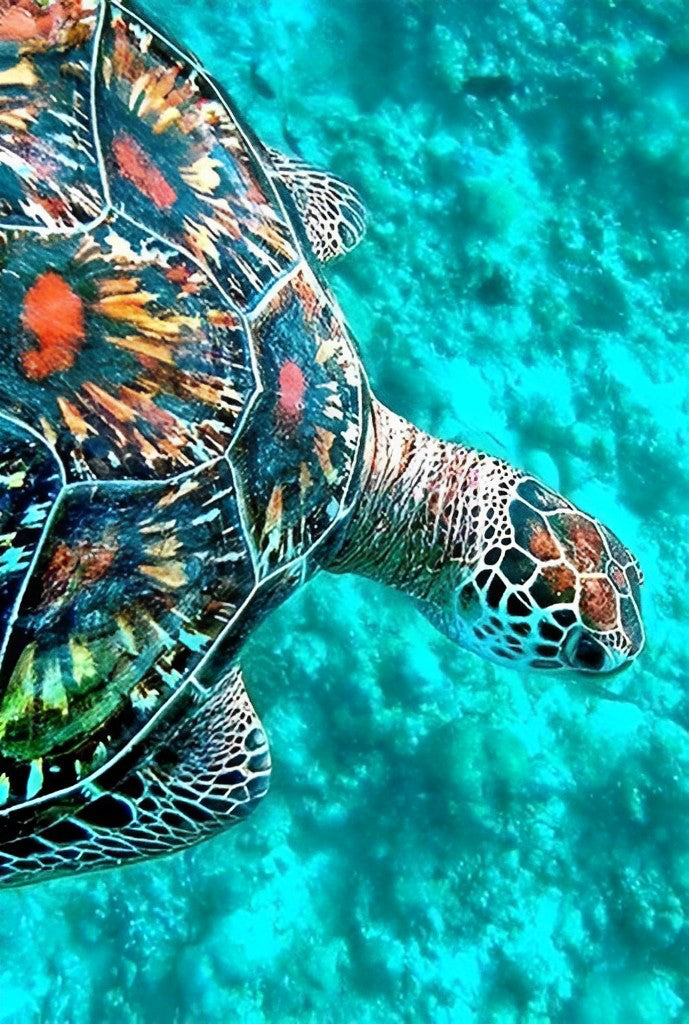 Grande Tortue dans la Mer Broderie Diamant