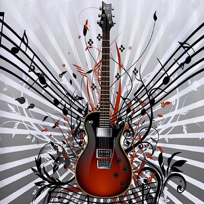 Guitare Electrique Broderie Diamant