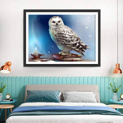 Harfang des Neiges sur le Bureau Broderie Diamant