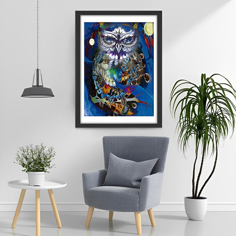Hibou Abstrait Broderie Diamant