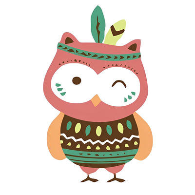 Hibou avec un Clin Broderie Diamant