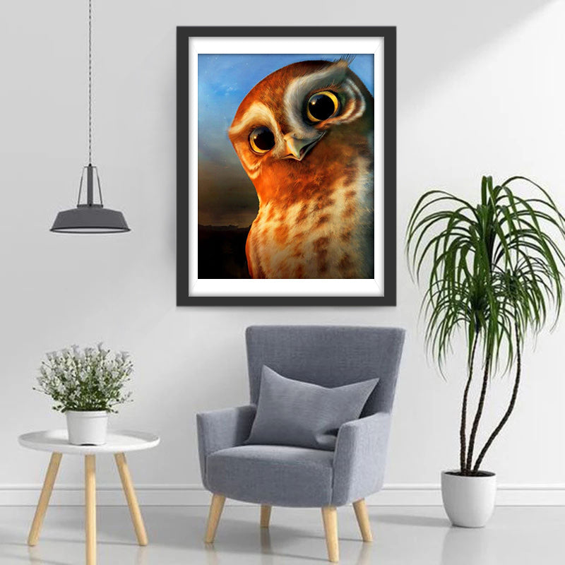 Hibou Bienveillant Broderie Diamant