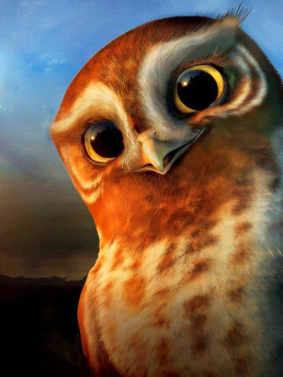 Hibou Bienveillant Broderie Diamant