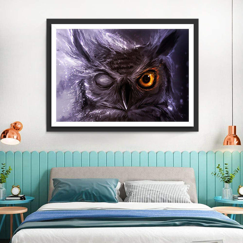 Hibou Borgne Broderie Diamant