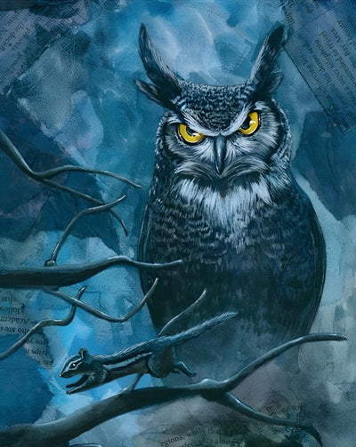 Hibou dans la Nuit Broderie Diamant