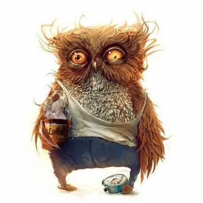 Hibou de Sordide Agé Broderie Diamant