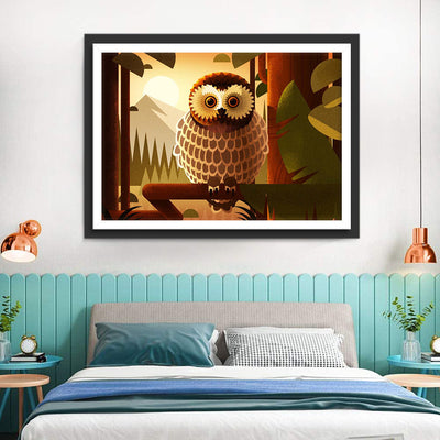 Hibou Dessiné Broderie Diamant